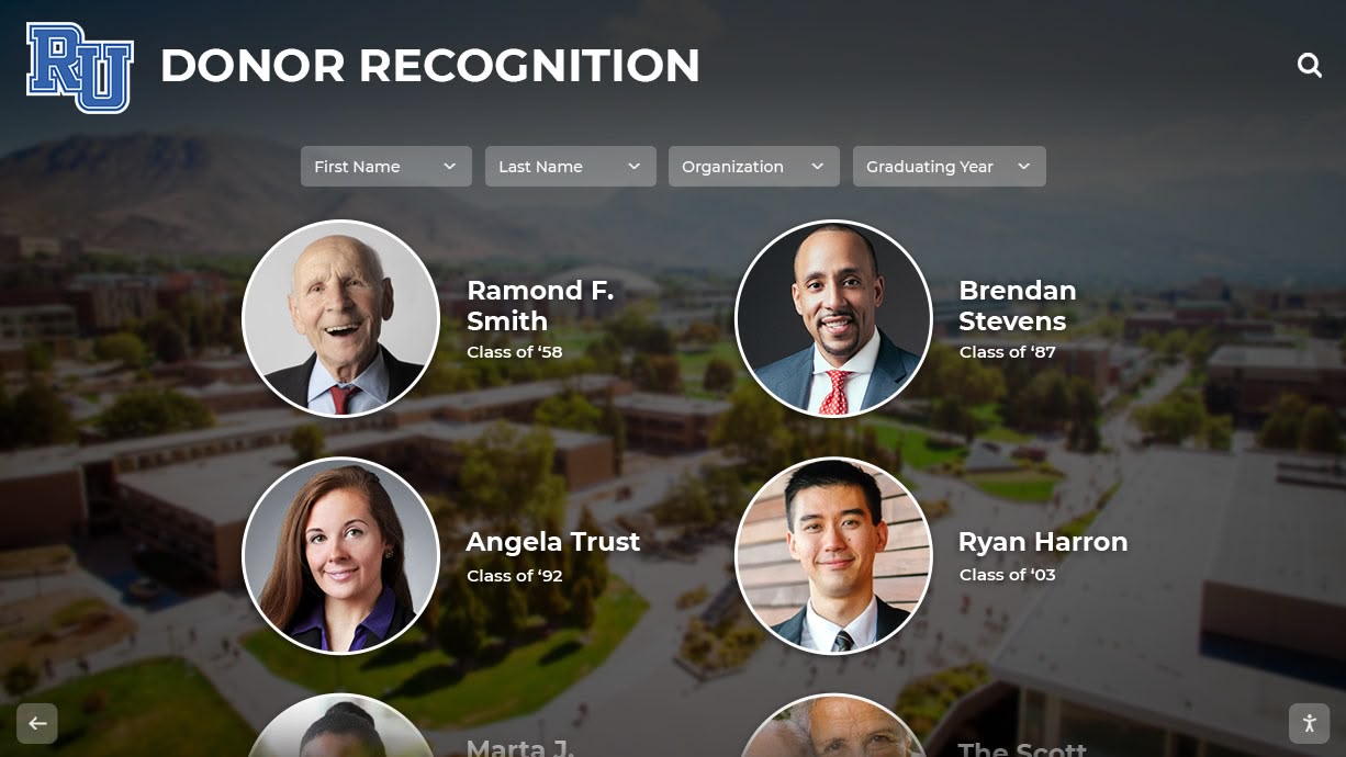 Alumni recognition wall