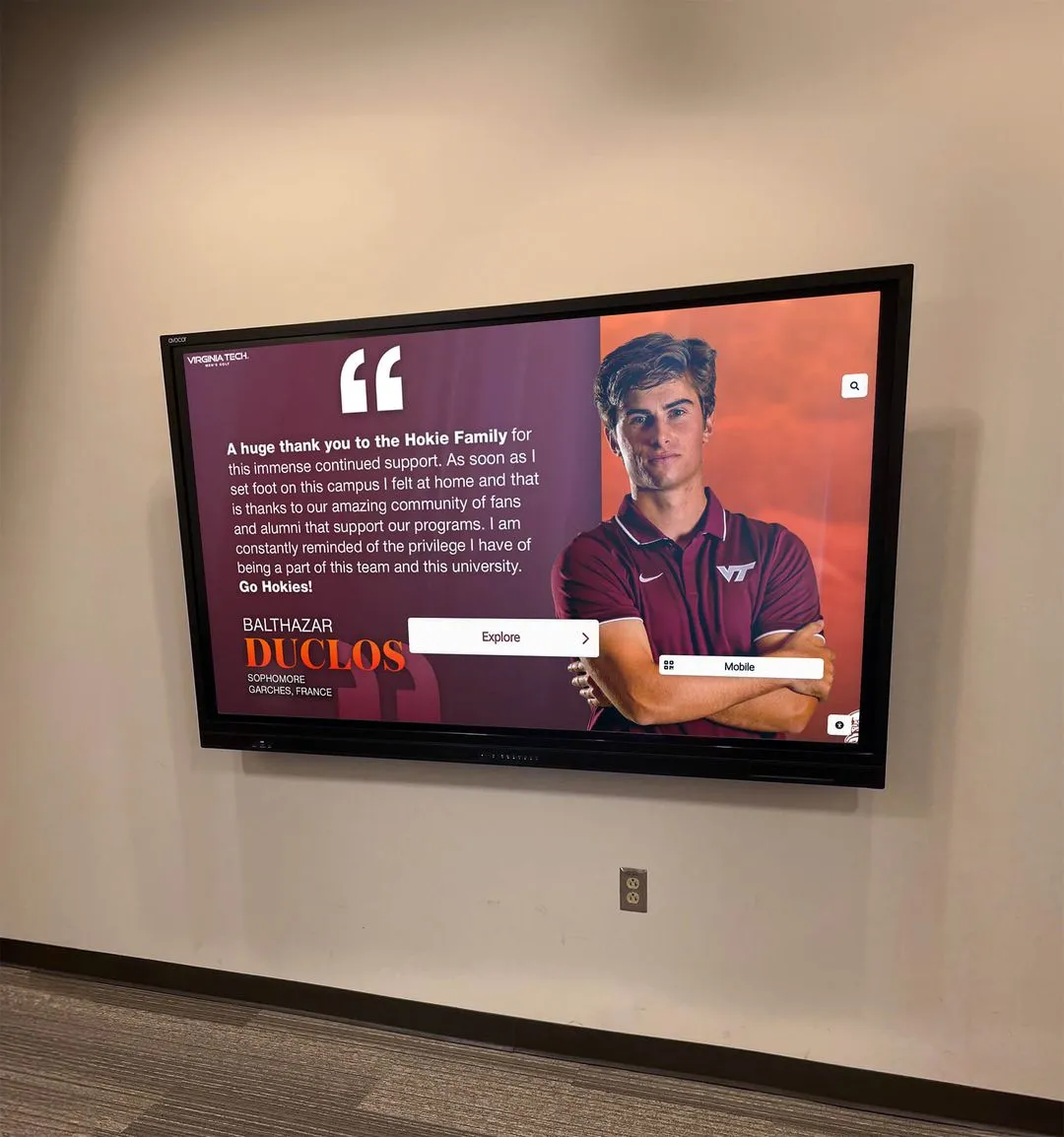 College athletic recognition display