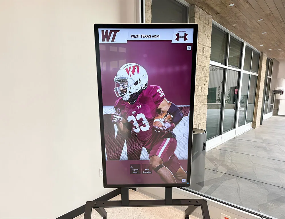 Large format digital display celebrating individual athlete Digital athletic display